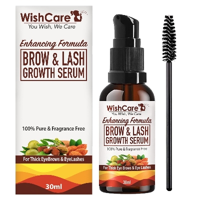 Picture of WishCare Brow & Lash Growth Serum - EyeBrow & Eyelash Growth Oil Serum With Castor Oil, Almond Oil & Vitamin E - 30ml