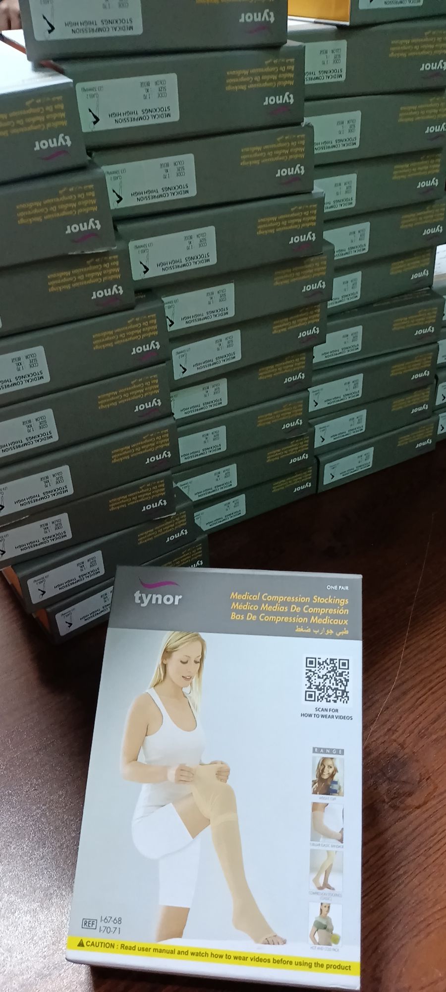 Picture of Tynor Medical Compression Stockings Thigh High | I-70 (Class -2)20-30