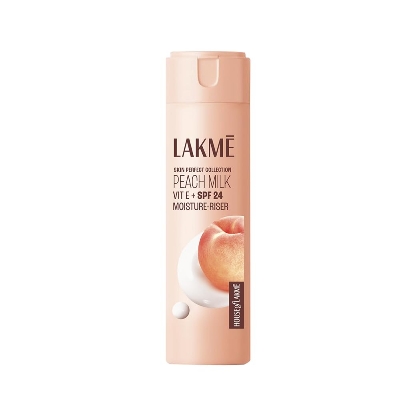 Picture of Lakme Peach Milk Moisturizer SPF 24 Sunscreen Lotion,Locks Moisture For 12 Hrs,Sun Protection-120 ml