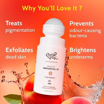 Picture of Chemist at Play UnderArm Roll-On-40 ml (Peach Fragrance)- (seal open box)