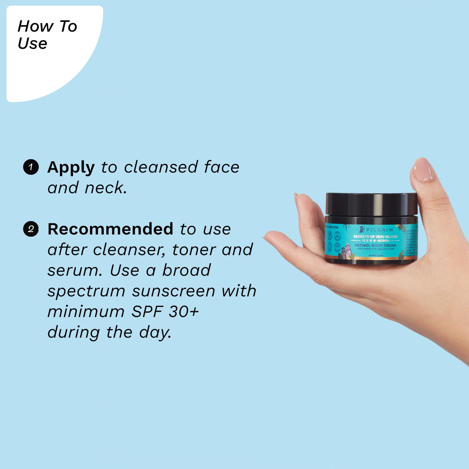 Picture of PILGRIM Korean Retinol AntiAging Night Cream with Hyaluronic Acid & Vitamin -50 gram