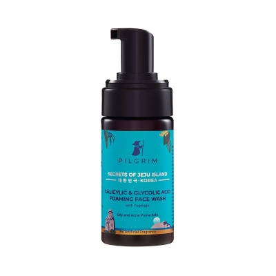 Picture of Pilgrim Korean 1.5% Salicylic(Bha) & 2% Glycolic Acid(Aha) Foaming Face Wash For Oily & Acne-Prone Skin-120 ml