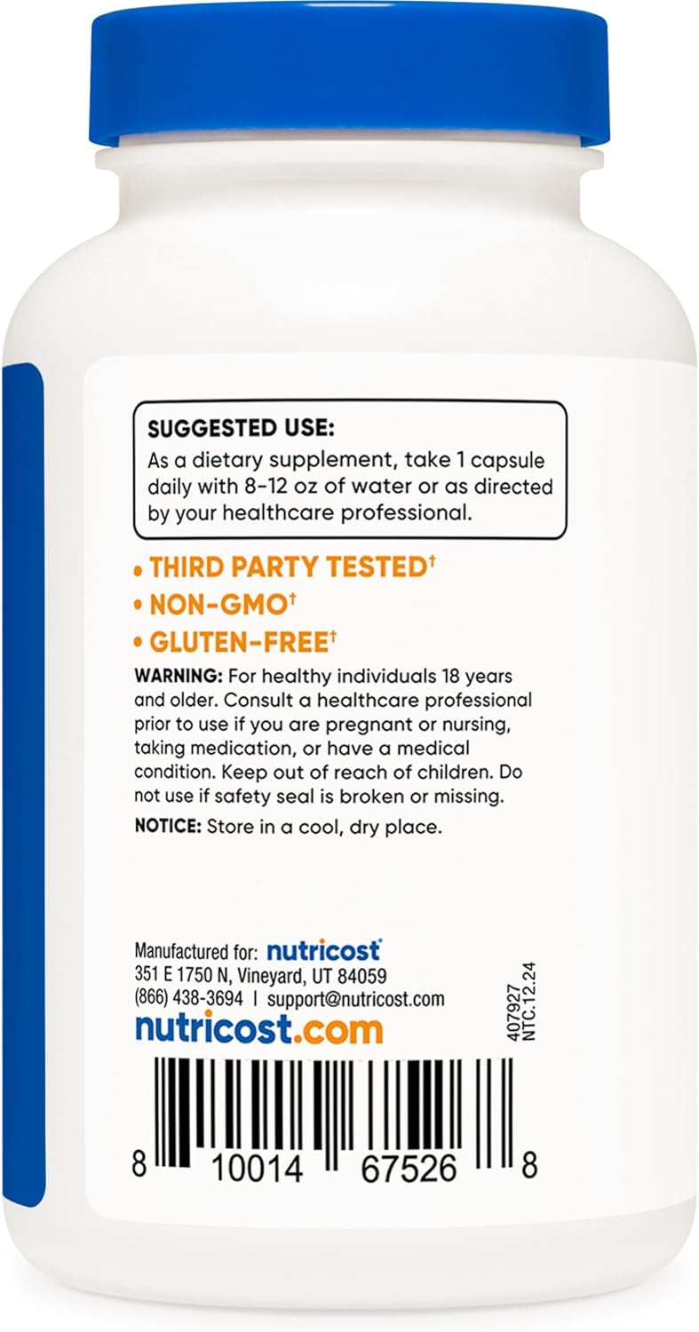 Picture of Nutricost Biotin (Vitamin B7) 10,000mcg (10mg) Vitamin Supplement, 240 Capsules - Vegetarian, Gluten Free, Quick Release, Non-GMO