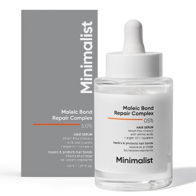 Picture of Minimalist Serum for Repairing Damaged Hair | Maleic Bond Repair Complex 05% Hair Serum with Amino Acids, Argan Oil & Squalane | For Women & Men | For All Hair Types | 50 ml