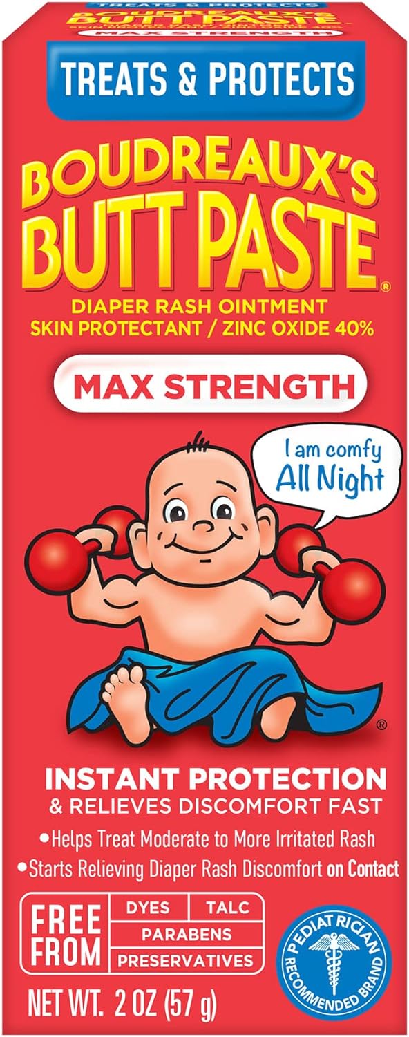 Picture of Boudreaux's Butt Paste Maximum Strength Diaper Rash Cream, Ointment for Baby, 2 oz Tube(USA)