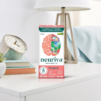 Picture of NEURIVA Original Decaffeinated Clinically Tested Nootropic Brain Supplement for Memory, Focus & Concentration, NeuroFactor & Phosphatidylserine, 28ct Capsules