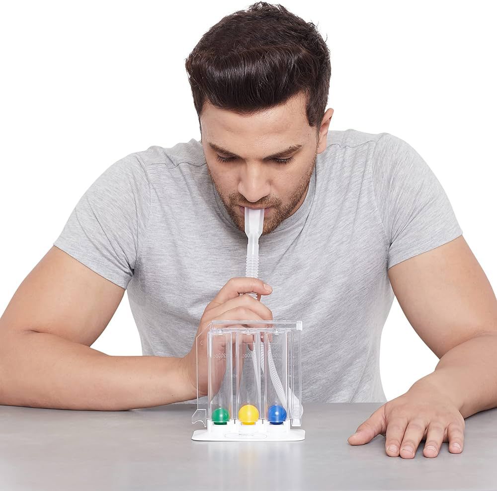 Picture of Three -ball Apparatus Vital Capacity Breathing Trainer Incentive Spirometer Lung Breathing Exerciser Rehabilitation Training