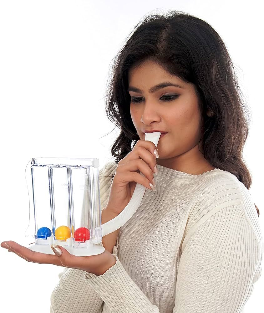 Picture of Three -ball Apparatus Vital Capacity Breathing Trainer Incentive Spirometer Lung Breathing Exerciser Rehabilitation Training