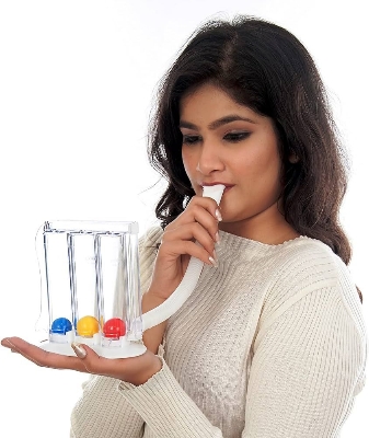 Picture of Three -ball Apparatus Vital Capacity Breathing Trainer Incentive Spirometer Lung Breathing Exerciser Rehabilitation Training