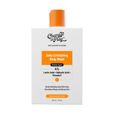Picture of Chemist At Play 4% Salicylic Acid Exfoliating Body Wash 236ml | Paraben & SLS Free | Enriched with Vitamin E & Murumuru | Gentle Exfoliating Shower Gel | Prevents Dry, Rough, Bumpy Skin | Men & Women