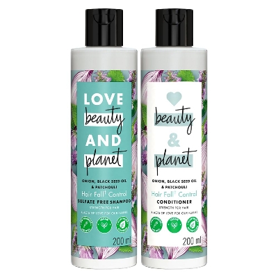 Picture of Love Beauty & Planet Onion Blackseed & Patchouli Hair Fall Control Combo with Sulfate Free Shampoo & Conditioner (200 ml+200 ml)