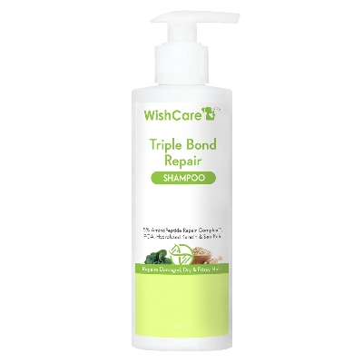 Picture of WishCare Triple Bond Repair Shampoo - 5% AminoPeptide Complex & PCA - Repairs Damaged & Frizzy Hair 250ml