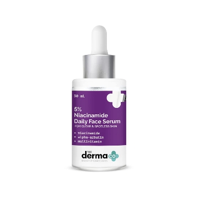 Picture of The Derma Co 5% Niacinamide Daily Face Serum with Alpha Arbutin & Multivitamin for Clear & Spotless Skin - 30ml