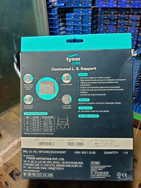 Picture of Tynor Contoured L.S support,(Soientifically designed belt with four contoured rigid splints inside the back panel that provides strong immobilisation and support )
