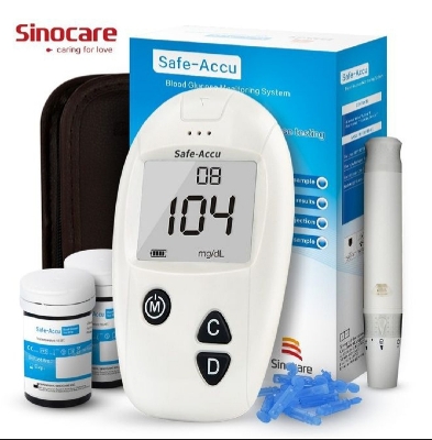 Picture of Fully Automatic upper arm Digital Blood pressure monitor with SafeAccu Glucometer Machine with 10 Test strips (Combo pack)