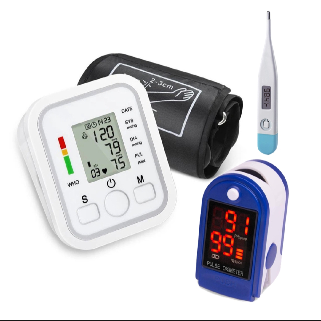 Picture of Digital BP Checking Machine, Digital Thermometer,And Digital Pulse Oxymeter,3 Combo pack.