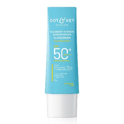 Picture of Dot & Key Bluberry Hydrate Barrier Repair Sunscreen SPF 50+, PA++++ | For Dry & Sensitive Skin | Non - Greasy Finish | No White Cast | UV & Blue Light Protection | Broad Spectrum | 50g