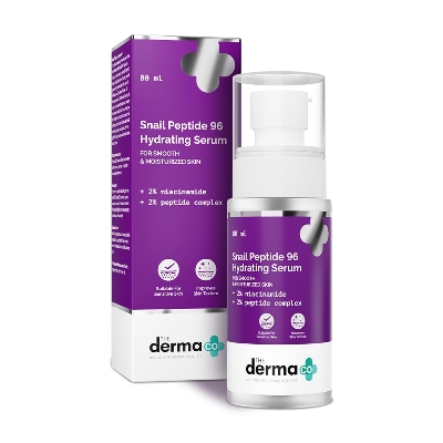 Picture of The Derma Co Snail Peptide 96 Hydrating Serum with Niacinamide & Peptide Complex for Smooth & Moisturized Skin | Snail Mucin Serum | Dull Skin & Fine Lines, Korean Skincare - 80 ml