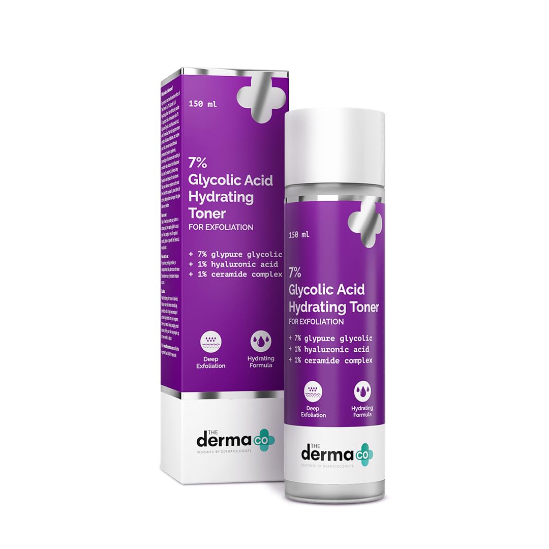 Picture of The Derma Co. 7% Glycolic Acid Hydrating Toner | Hyaluronic Acid & Ceramide Complex | For Glowing Skin | Multi-Purpose Exfoliating Toner For Face,Body,Underarms & Scalp I For Dull & Uneven Skin- 150ml