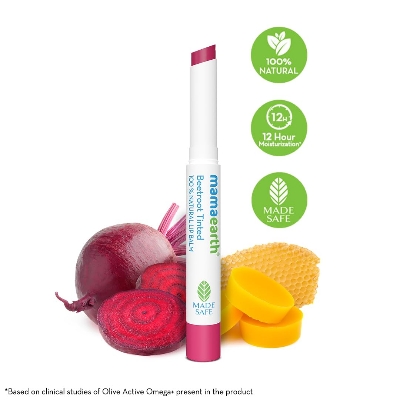 Picture of Mamaearth Beetroot Tinted 100% Natural Lip Balm with Beetroot & Beeswax - 2 g