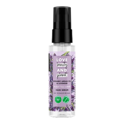 Picture of Love Beauty & Planet Argan Oil & Lavender Hair Serum for Smooth Frizz-Free Hair, 50ml