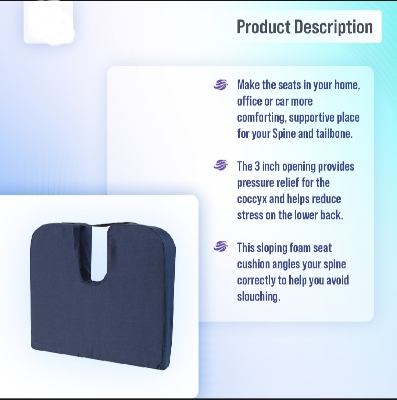 Picture of Coccyx set Cushion to Relieve Back, Sciatica and Tailbone pain Ideal for care, Office chair