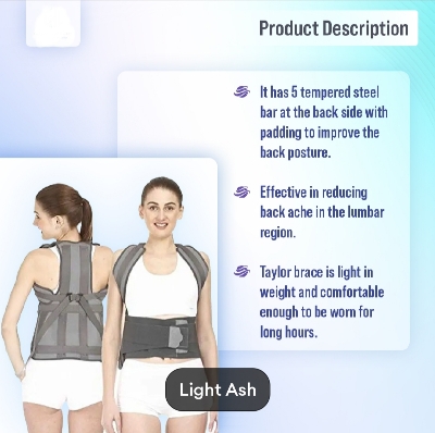 Picture of Posture corrector Tylor brace Dorso Lumber Spinal Support Belt lower and upper Back pain Relief