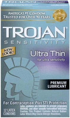 Picture of Trojan Ultra Thin Lubricated Latex Condom - 12 condoms