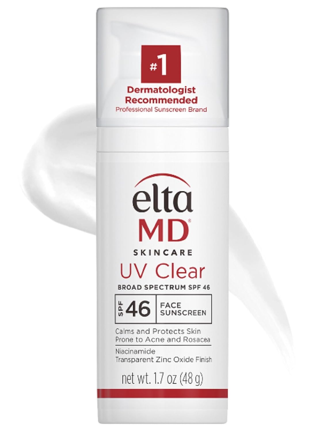 Picture of EltaMD UV Clear Face Sunscreen, Oil Free Sunscreen with Zinc Oxide, Dermatologist Recommended Sunscreen, 1.7 oz Pump