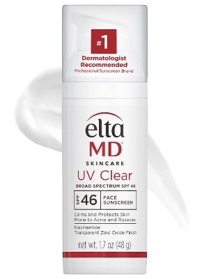 Picture of EltaMD UV Clear Face Sunscreen, Oil Free Sunscreen with Zinc Oxide, Dermatologist Recommended Sunscreen, 1.7 oz Pump
