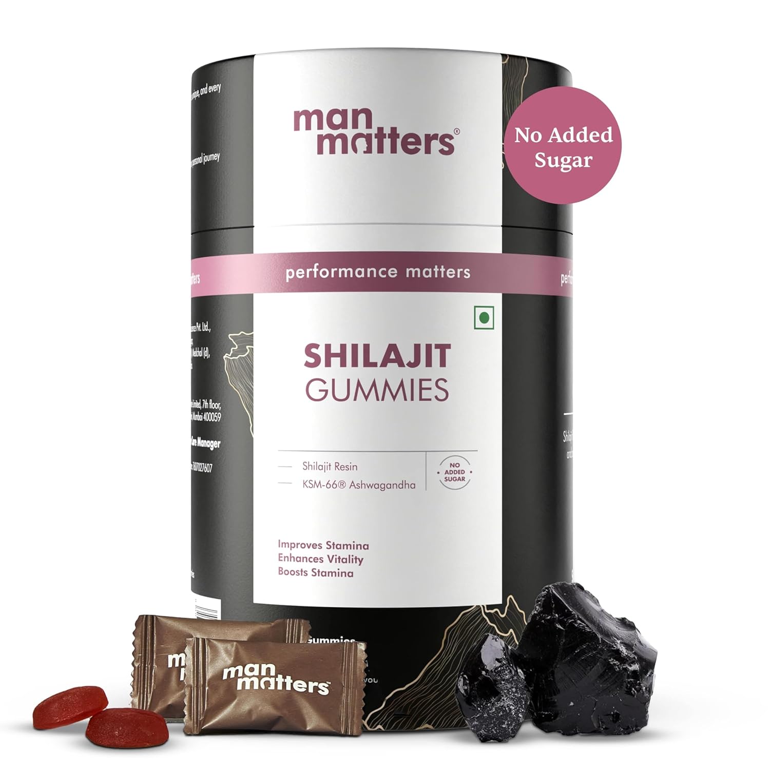 Picture of Man Matters Pure  Shilajit Gummies with KSM 66 Ashwagandha-Pack of 30