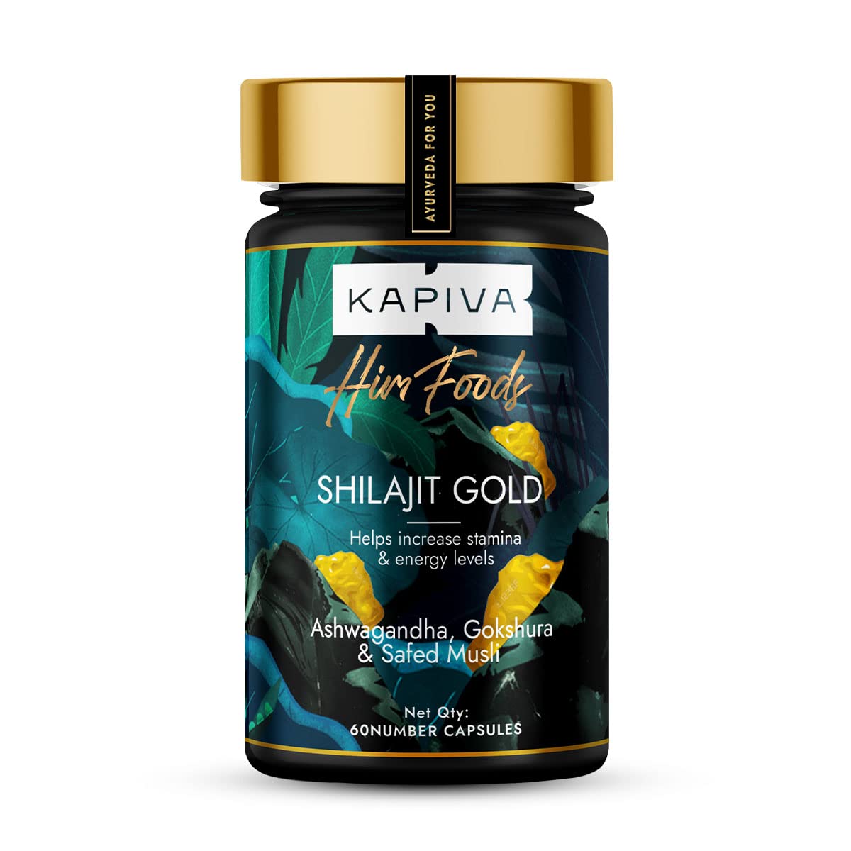 Picture of Kapiva Shilajit Gold 60 Capsules | Contains 24 Carat Gold | Boosts Stamina In 4 Weeks