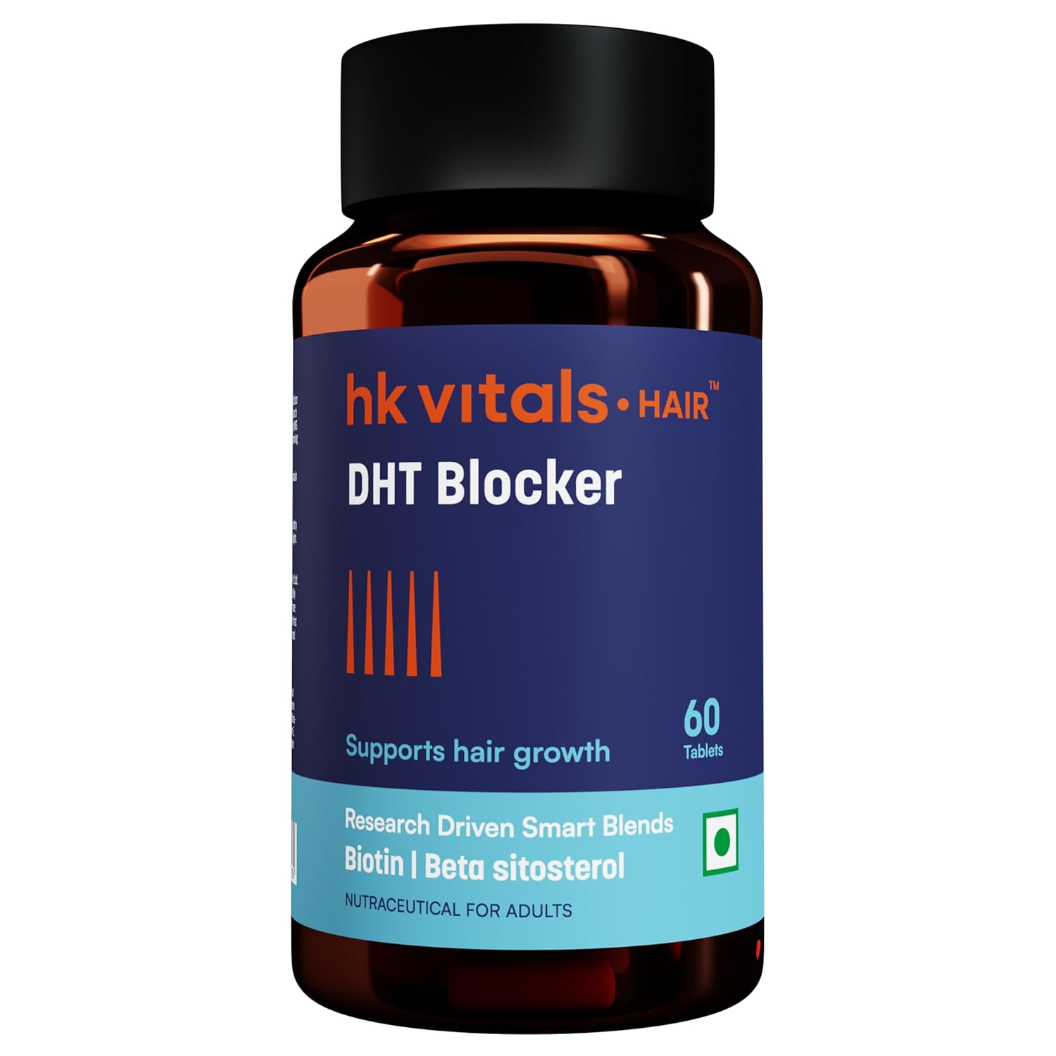 Picture of HealthKart DHT Blocker with Biotin, Stinging Nettle and Soya Protein, Helps Reduce Hair Fall, Stimulates Hair Growth, Pack of 60 Tablets