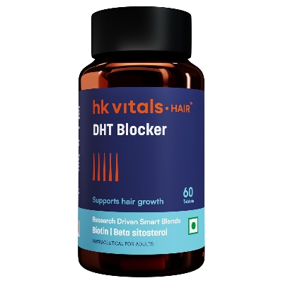 Picture of HealthKart DHT Blocker with Biotin, Stinging Nettle and Soya Protein, Helps Reduce Hair Fall, Stimulates Hair Growth, Pack of 60 Tablets