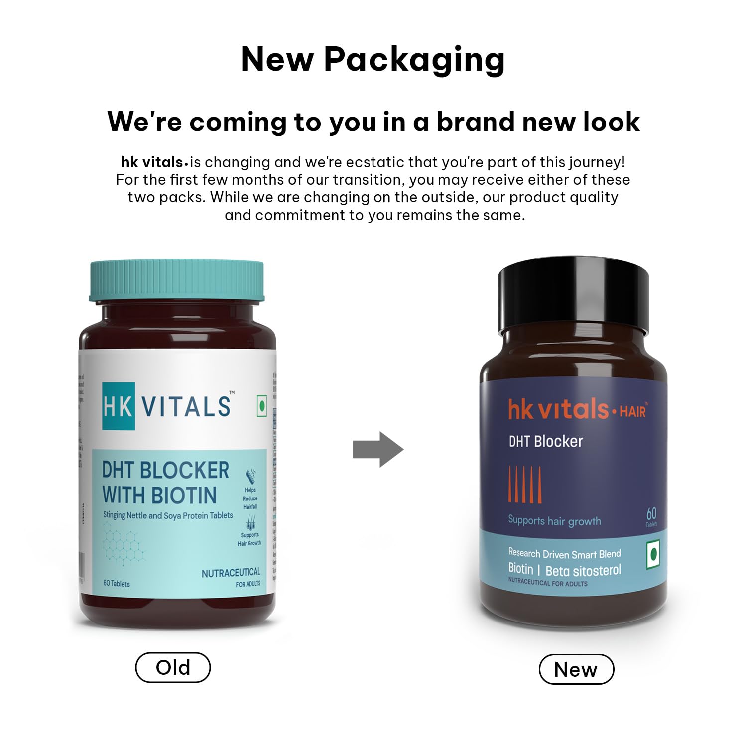 Picture of HealthKart DHT Blocker with Biotin, Stinging Nettle and Soya Protein, Helps Reduce Hair Fall, Stimulates Hair Growth, Pack of 60 Tablets