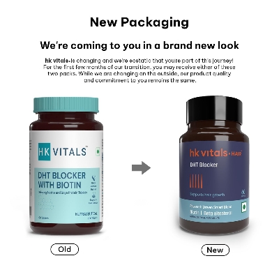 Picture of HealthKart DHT Blocker with Biotin, Stinging Nettle and Soya Protein, Helps Reduce Hair Fall, Stimulates Hair Growth, Pack of 60 Tablets