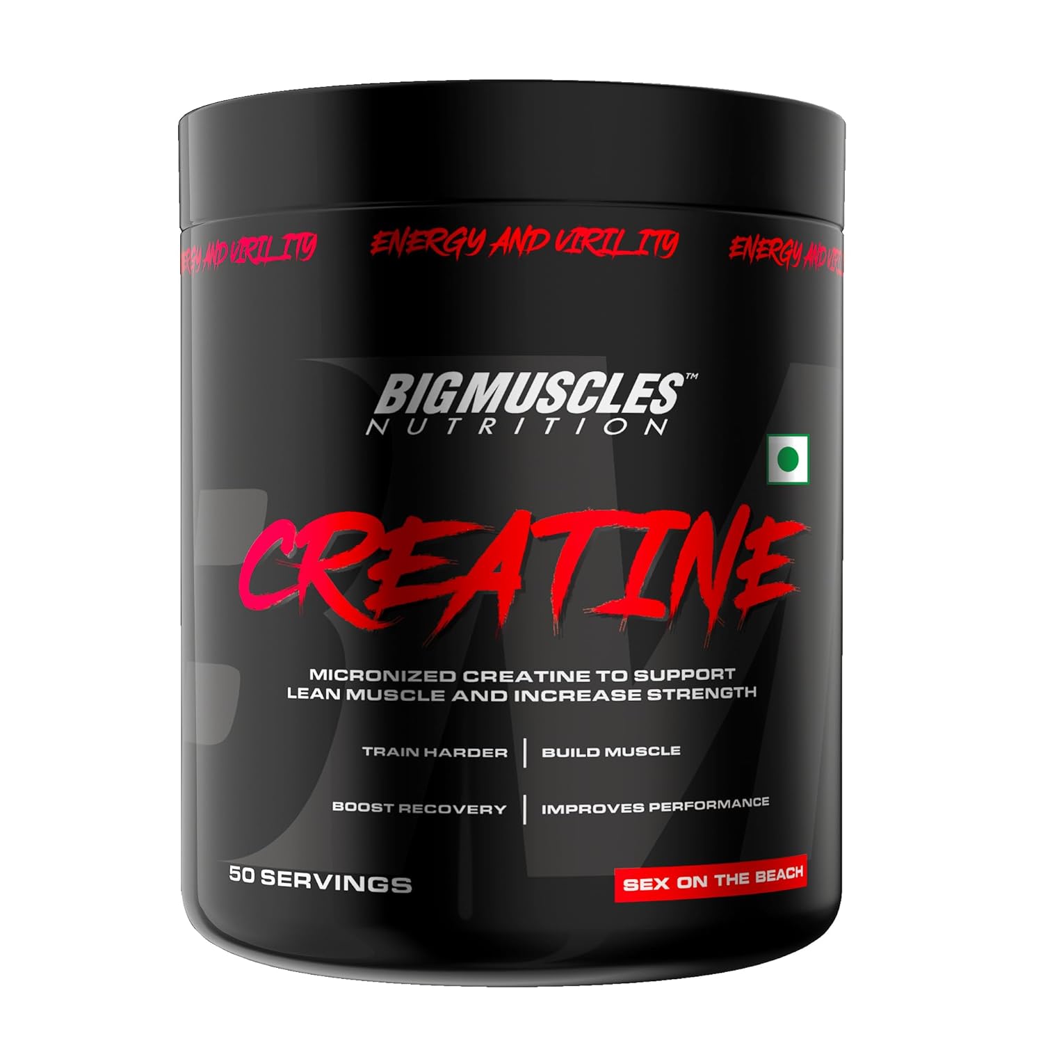 Picture of Bigmuscles Nutrition Creatine Powder [50 Servings, Sex On The Beach] | Micronized Creatine Monohydrate to Support Lean Muscle Repair & Recovery | Increase Strength and Athletic Performance