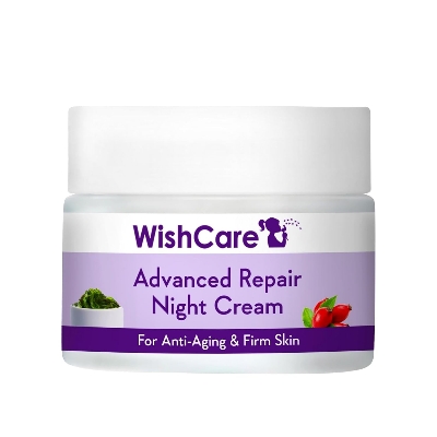 Picture of WishCare Collagen Boosting - Advance Repair Night Cream - With Retinol, Niacinamide, GrapeSeed, Sea Algae, Jojoba & Rosehip - For Anti-Aging, Skin Firming & Plumping Skin - 50 gm