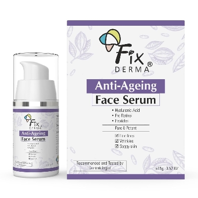 Picture of Fixderma Hyaluronic Acid Serum for Anti Ageing with Pro Retinol Serum for Face | Anti Ageing Serum for Fine Lines & Wrinkles | Face Serum for Men & Women | Face Serum for for all Skin Types - 15g