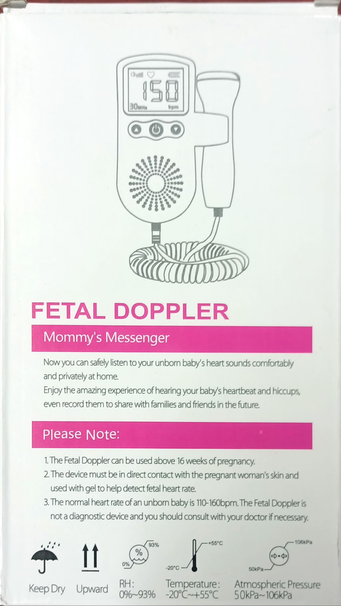 Picture of Fetal Doppler Heart Rate Monitor Baby Fetal Sound Heart Detector with LCD display