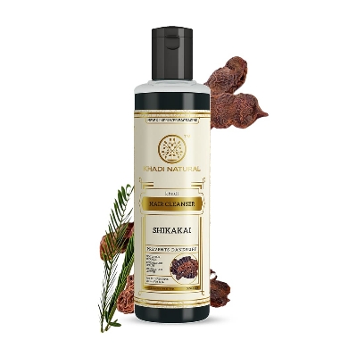 Picture of Khadi Natural Shikakai Shampoo for Cleaning Hair | Natural Hair Cleanser with Shikakai | Nourishing Shampoo for Healthy Hair | Suitable for All Hair Types 210ml