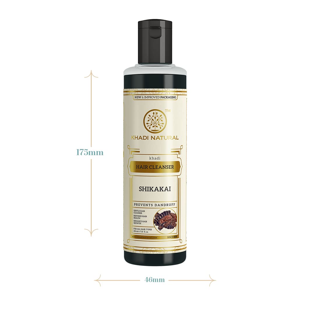 Picture of Khadi Natural Shikakai Shampoo for Cleaning Hair | Natural Hair Cleanser with Shikakai | Nourishing Shampoo for Healthy Hair | Suitable for All Hair Types 210ml