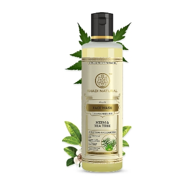 Picture of Khadi Natural Neem & Tea Tree Herbal Face Wash | Herbal Face Wash for Glowing Skin | Face Wash for Controlling Acne | Paraben & Sulphate-Free | Suitable for All Skin Types 210ml
