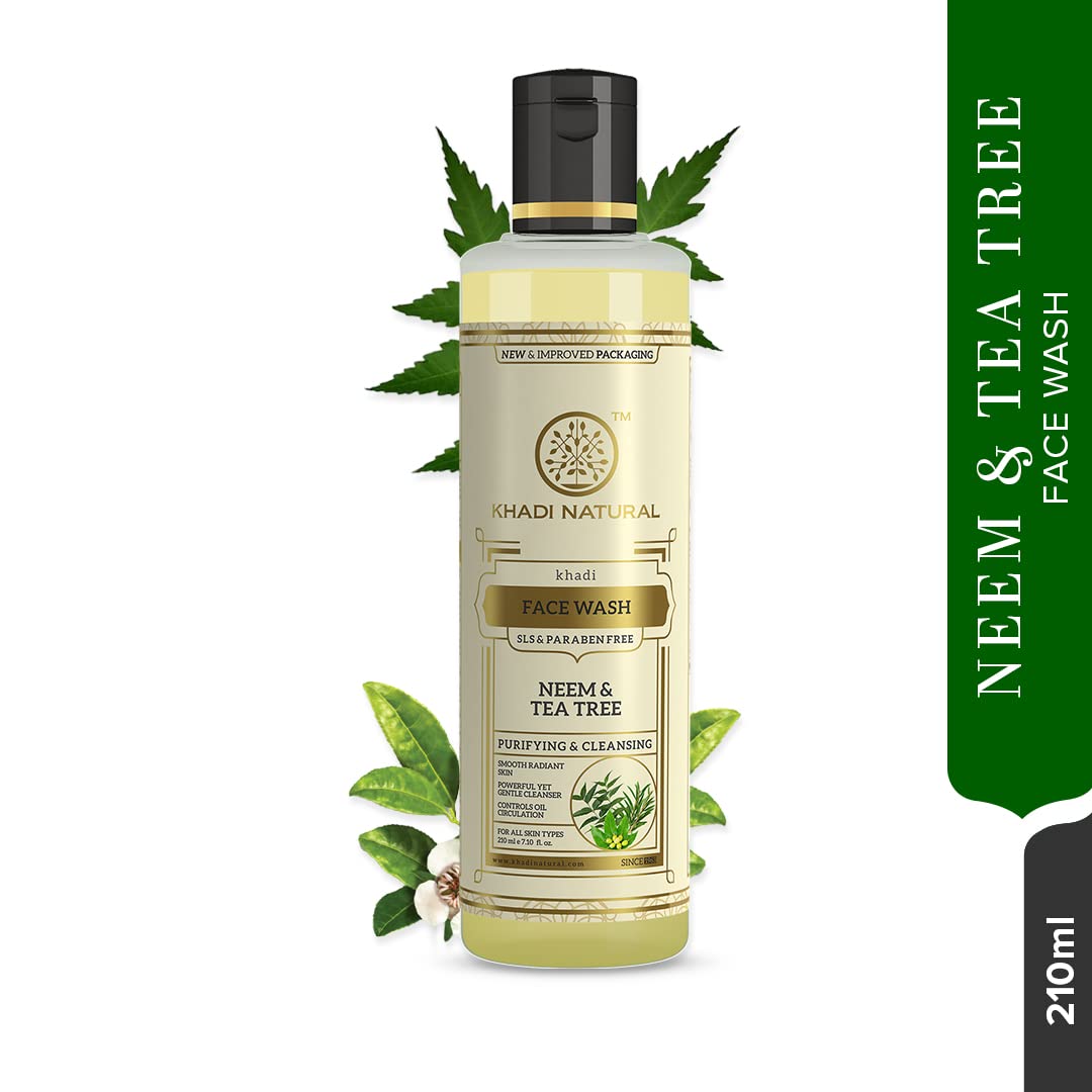 Picture of Khadi Natural Neem & Tea Tree Herbal Face Wash | Herbal Face Wash for Glowing Skin | Face Wash for Controlling Acne | Paraben & Sulphate-Free | Suitable for All Skin Types 210ml
