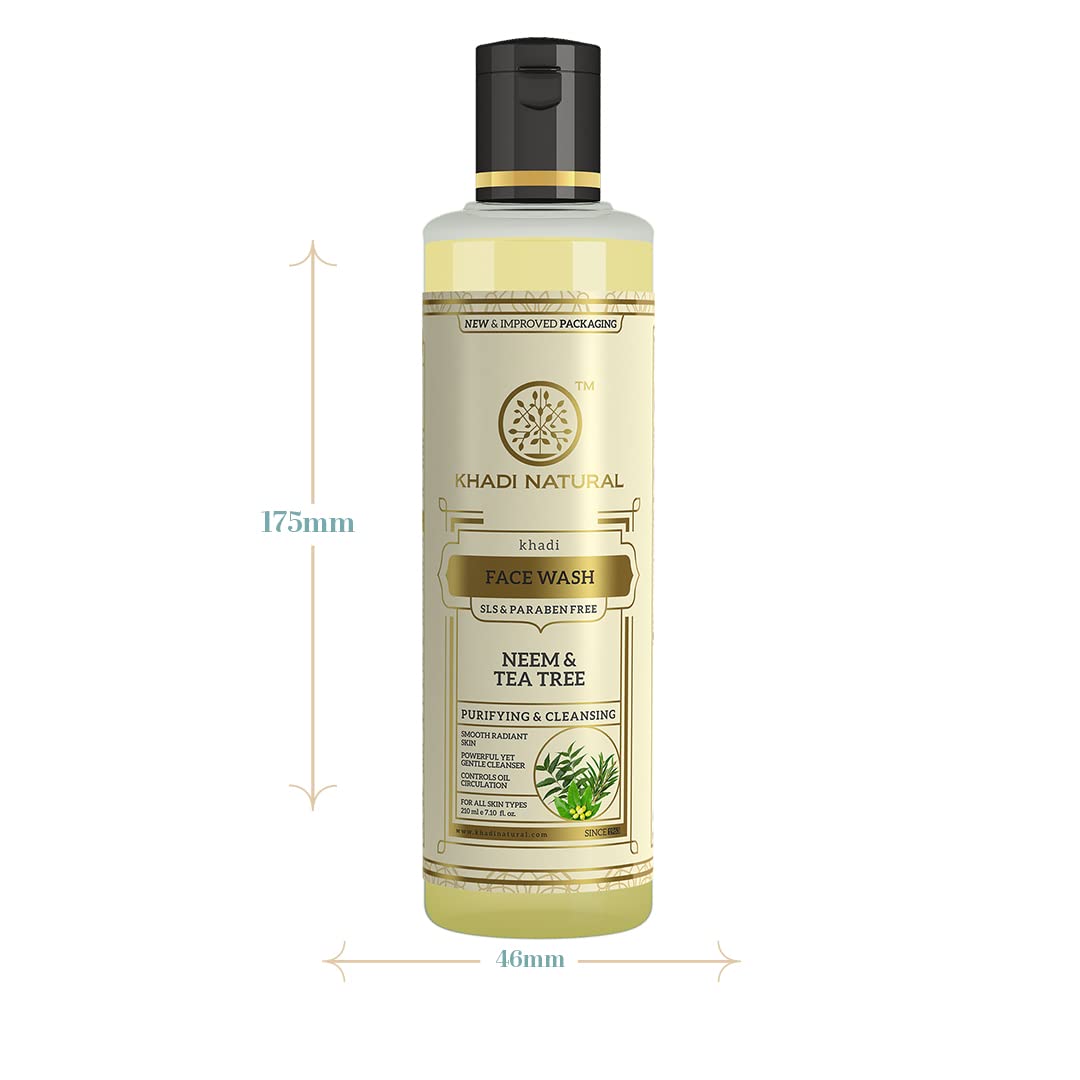 Picture of Khadi Natural Neem & Tea Tree Herbal Face Wash | Herbal Face Wash for Glowing Skin | Face Wash for Controlling Acne | Paraben & Sulphate-Free | Suitable for All Skin Types 210ml