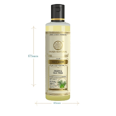 Picture of Khadi Natural Neem & Tea Tree Herbal Face Wash | Herbal Face Wash for Glowing Skin | Face Wash for Controlling Acne | Paraben & Sulphate-Free | Suitable for All Skin Types 210ml