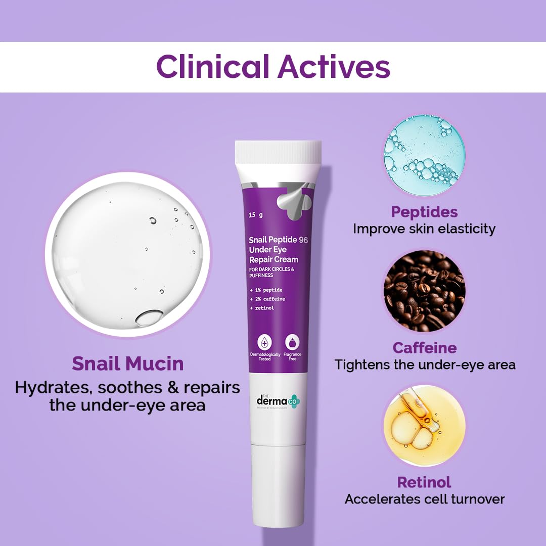 Picture of The Derma Co. Snail Peptide 96 Under Eye Repair Cream with Snail Mucin & Peptide Complex For Dark Circles & Puffiness - 15 g