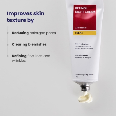 Picture of RE' EQUIL 0.1% Retinol Night Cream | Repairs Wrinkles & Fine Lines | Improves Skin Firmness | Beginner Friendly | All Skin Types | 30G