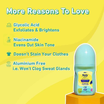 Picture of Plum BodyLovin' Hawaiian Rumba Deodorant Roll On | 4% Lactic Acid & 1% Glycolic Acid | Controls Odor & Fades Underarm Darkness | 48 Hr Freshness | Fresh Beachy Fragrance | Aluminium-Free (50 ml)