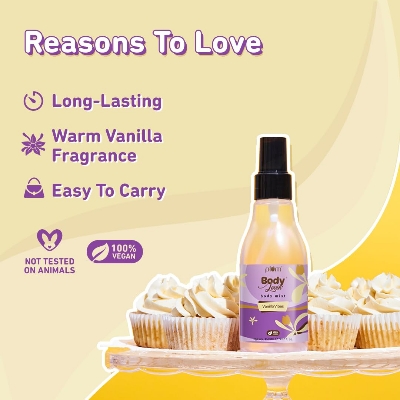 Picture of Plum BodyLovin' Vanilla Vibes Body Mist | Long Lasting Vanilla Fragrance For Women With Warm & Cozy Vanila Scent | High On Fun | Travel-Friendly Perfume Body Spray 150 ml